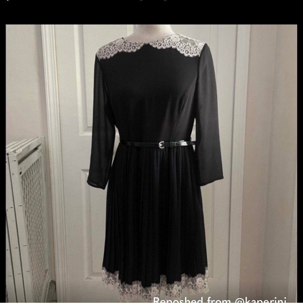 NWT TED BAKER OLIVIHA DRESS LACE COLLAR CONTRAST DRESS SZ 8/10 US OR TED SZ 3